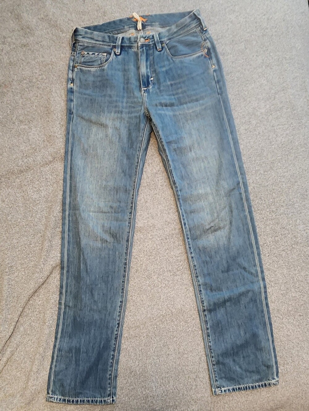 Tommy Bahama Mens Standard Fit Jeans 32x34 Blue Denim Embroidered Marlin